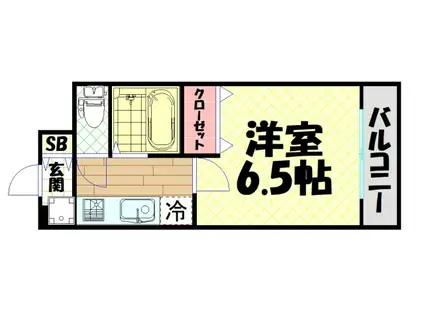 HOPECITY天神橋(1K/3階)の間取り写真