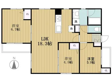 PLANT SEEDS(3LDK/3階)の間取り写真