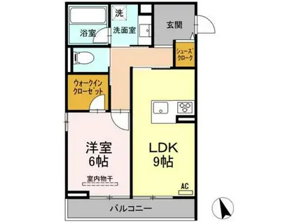 CLARUS古市橋(1LDK/3階)の間取り写真