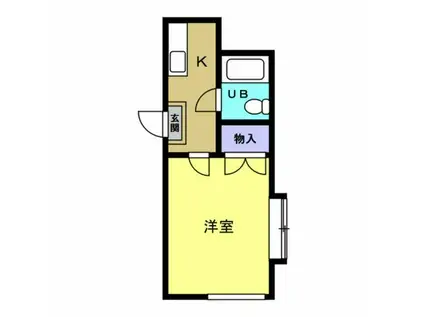 ティーラ伊勢原(1K/2階)の間取り写真