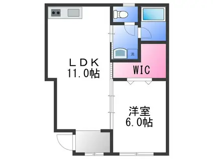 TJ西浜 A(1LDK/1階)の間取り写真