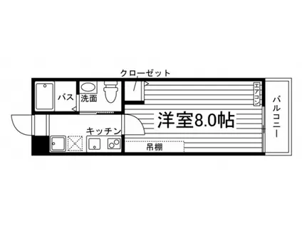 フラッティケイ(1K/2階)の間取り写真