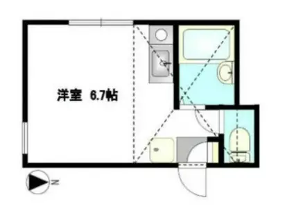 シャトンボヌール横濱(ワンルーム/1階)の間取り写真