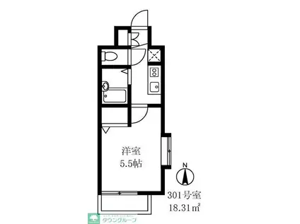 エクセレントフラッツ品川(1K/3階)の間取り写真