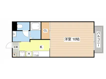 ZERO(1K/1階)の間取り写真