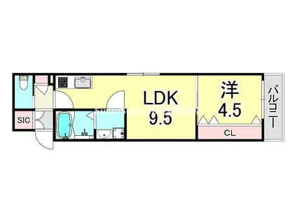 イリスコート元浜町(1LDK/3階)の間取り写真
