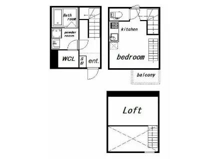 ラ・ネージュ河原町(ワンルーム/1階)の間取り写真