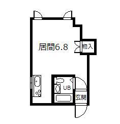 ステュディオ1・5(ワンルーム/1階)の間取り写真