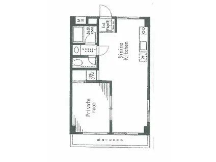イーストヒルズ弐番館(1LDK/1階)の間取り写真
