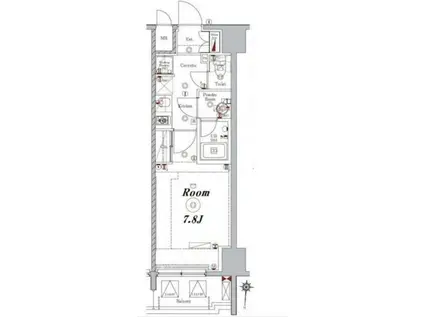 メイクデザイン早稲田(1K/1階)の間取り写真