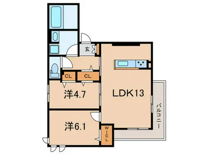 LEGAME(2LDK/2階)の間取り写真