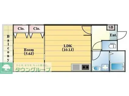TAC RIVER(1LDK/3階)の間取り写真