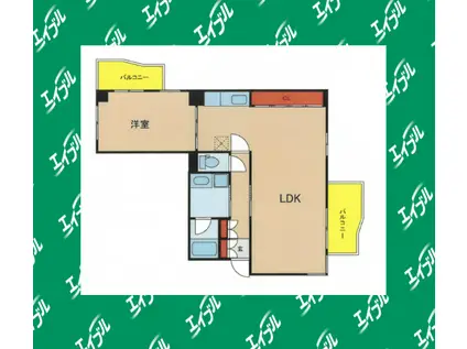 シティパレス富士見町(1LDK/10階)の間取り写真