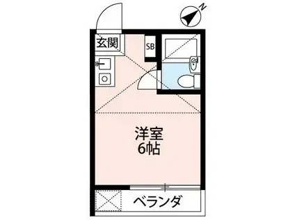ピアヴァレイ(ワンルーム/2階)の間取り写真