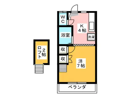 シャトーM(1K/2階)の間取り写真