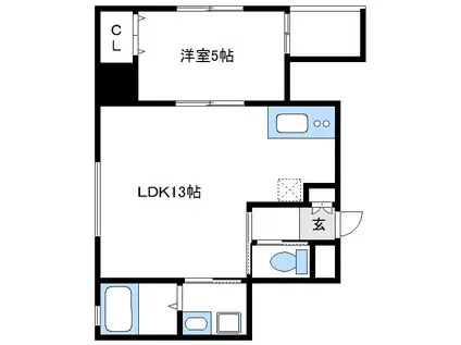ルネスSK(1LDK/3階)の間取り写真