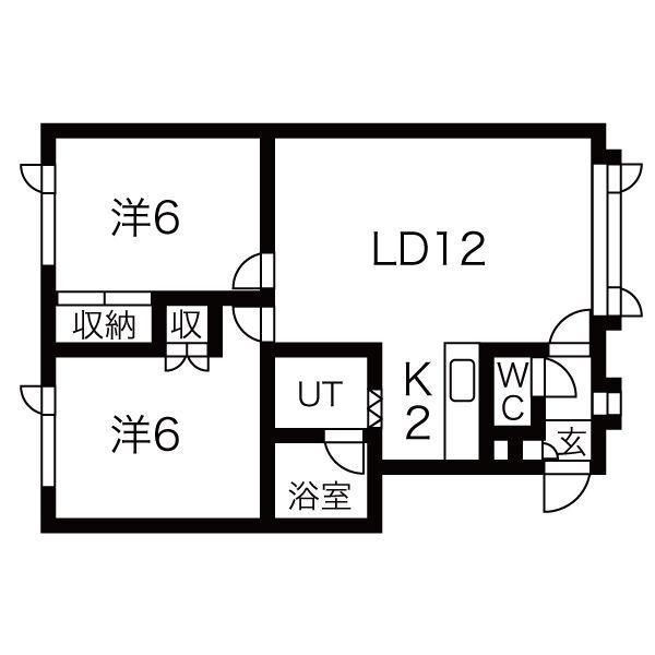 ハイブリッジⅠ(2LDK/3階)の間取り写真