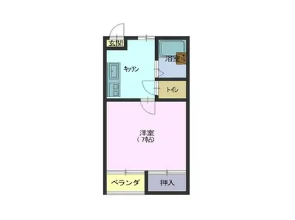 アキバハイツ(1K/2階)の間取り写真