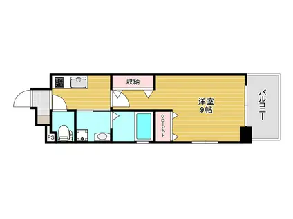 アクシオ北九州III(1K/2階)の間取り写真