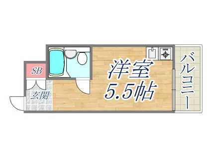 モンセリーチェ甲東園(ワンルーム/2階)の間取り写真