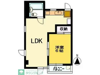 マリーエII(1LDK/1階)の間取り写真