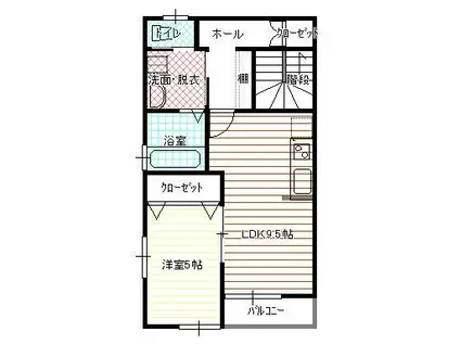 WARM(1LDK/2階)の間取り写真
