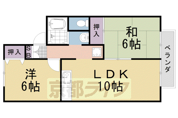 トゥインクルII(2LDK/1階)の間取り写真