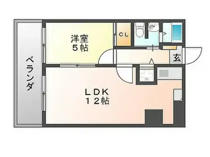 パインヒルズ美野島(1LDK/5階)の間取り写真