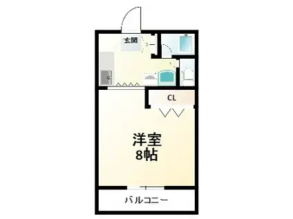 ビレッジファイブB(1K/1階)の間取り写真