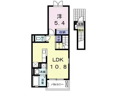 花椿II(1LDK/2階)の間取り写真