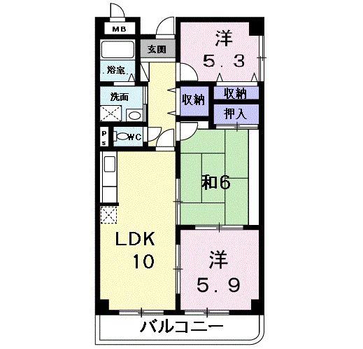 エテルノフェンテ(3LDK/4階)の間取り写真