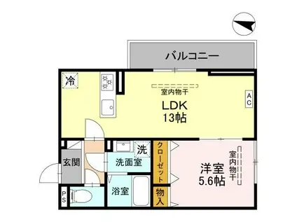 カーサ ルビア(1LDK/2階)の間取り写真
