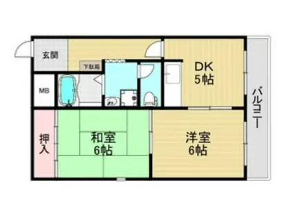 インナミマンション(2DK/4階)の間取り写真