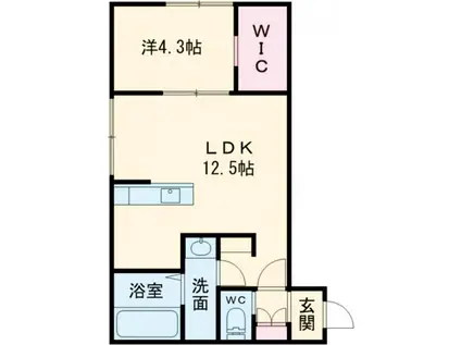 モナベルI(1LDK/1階)の間取り写真