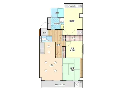 メゾン城下通(3LDK/3階)の間取り写真