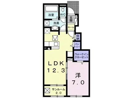 エアリーハウスF(1LDK/1階)の間取り写真