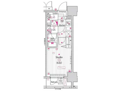 グランド・ガーラ立川(1K/14階)の間取り写真