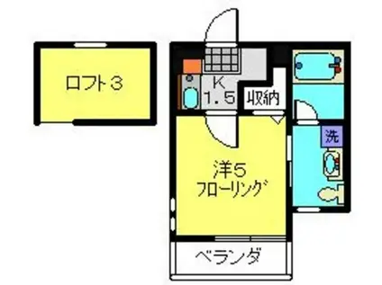 V STAGEI(1K/2階)の間取り写真