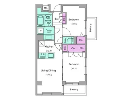 インプルーブ千川(2LDK/4階)の間取り写真