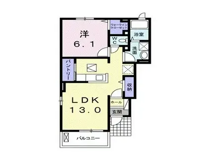 ベル エポック(1LDK/1階)の間取り写真