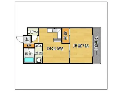 BON TOUR III番館 (1DK/4階)の間取り写真