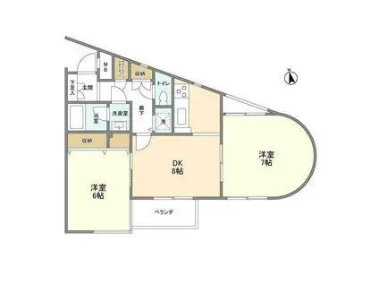 マイレジデンス(2DK/3階)の間取り写真