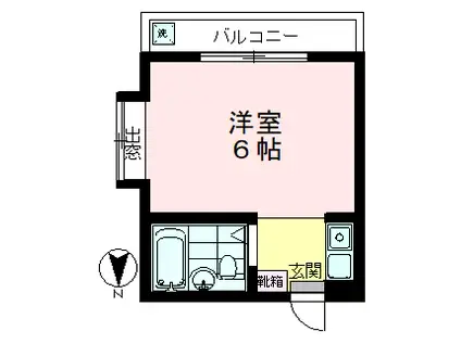 ウェル常盤台(ワンルーム/3階)の間取り写真