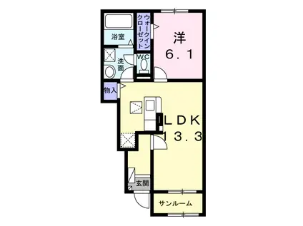 メゾン・ボヌールII(1LDK/1階)の間取り写真