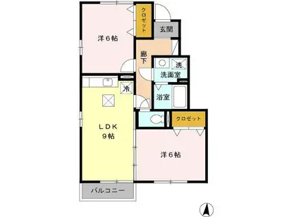 リヴェールマリーズ(2LDK/1階)の間取り写真