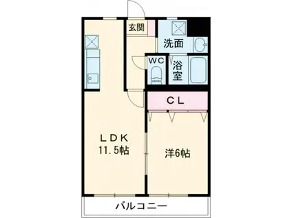 アスティオンII(1LDK/2階)の間取り写真