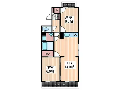 山本マンション(2LDK/3階)の間取り写真