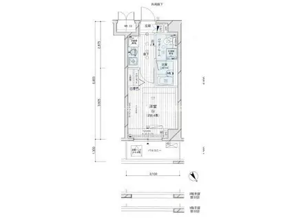 メインステージ押上III(1K/5階)の間取り写真