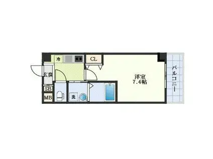 HII西明石(1K/7階)の間取り写真