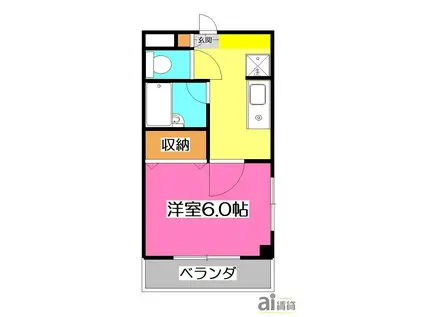 プロミネンス21(1K/3階)の間取り写真